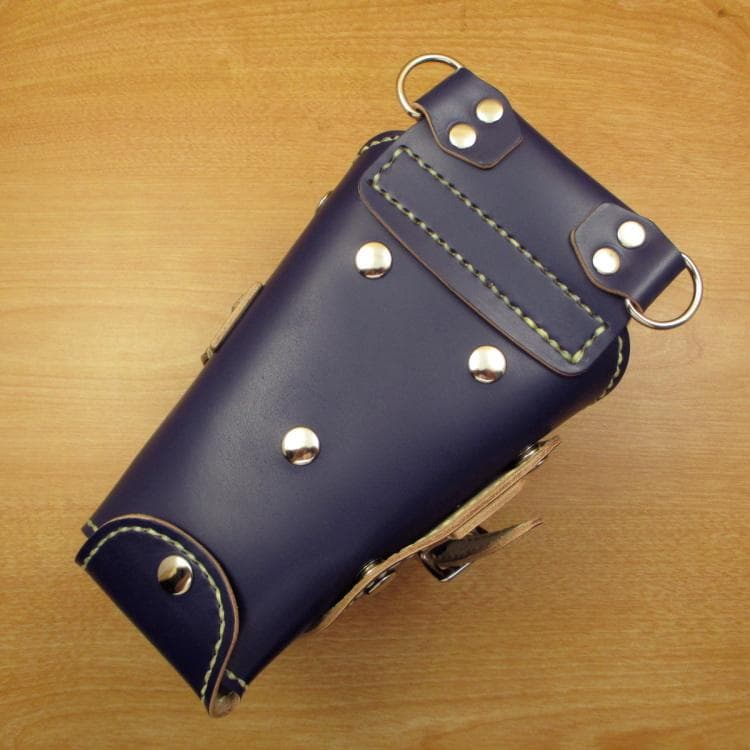 ネイビー　６丁差し　本革　シザーケース　SCA-150/CNA