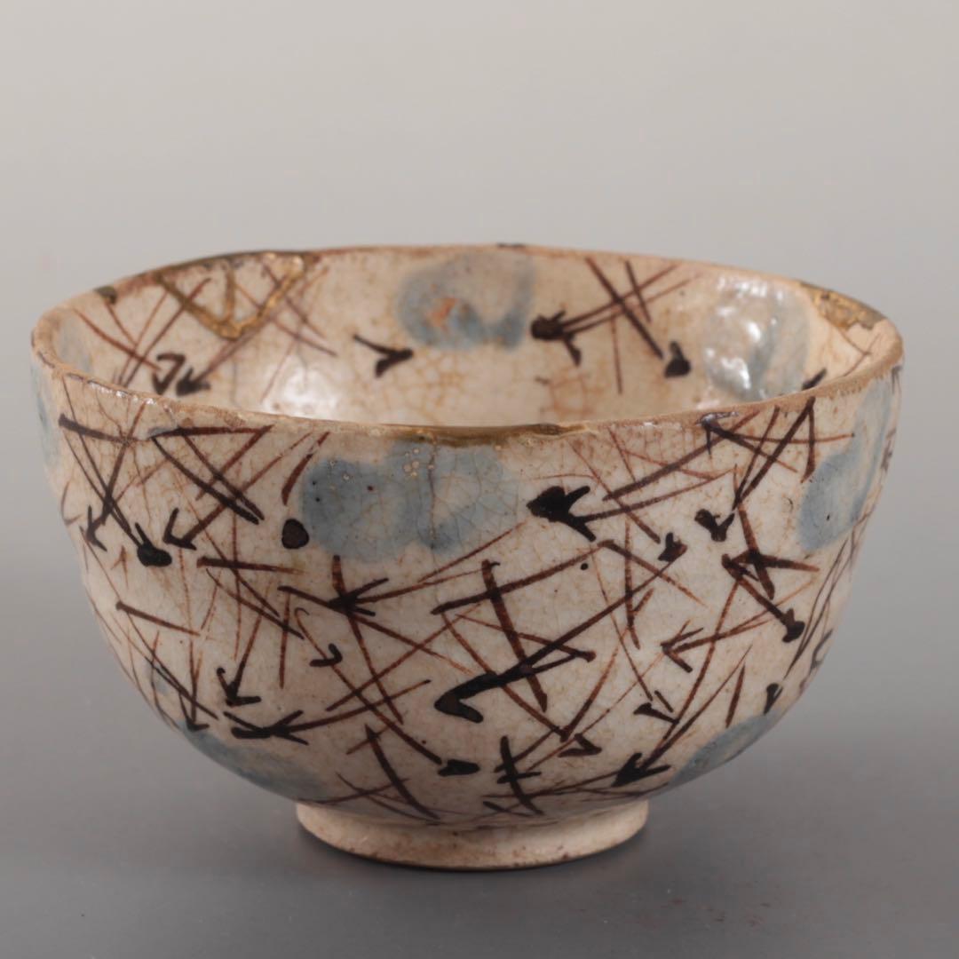 絵瀬戸 松葉文 茶碗 白洲正子好み 古美術 古道具 アンティーク