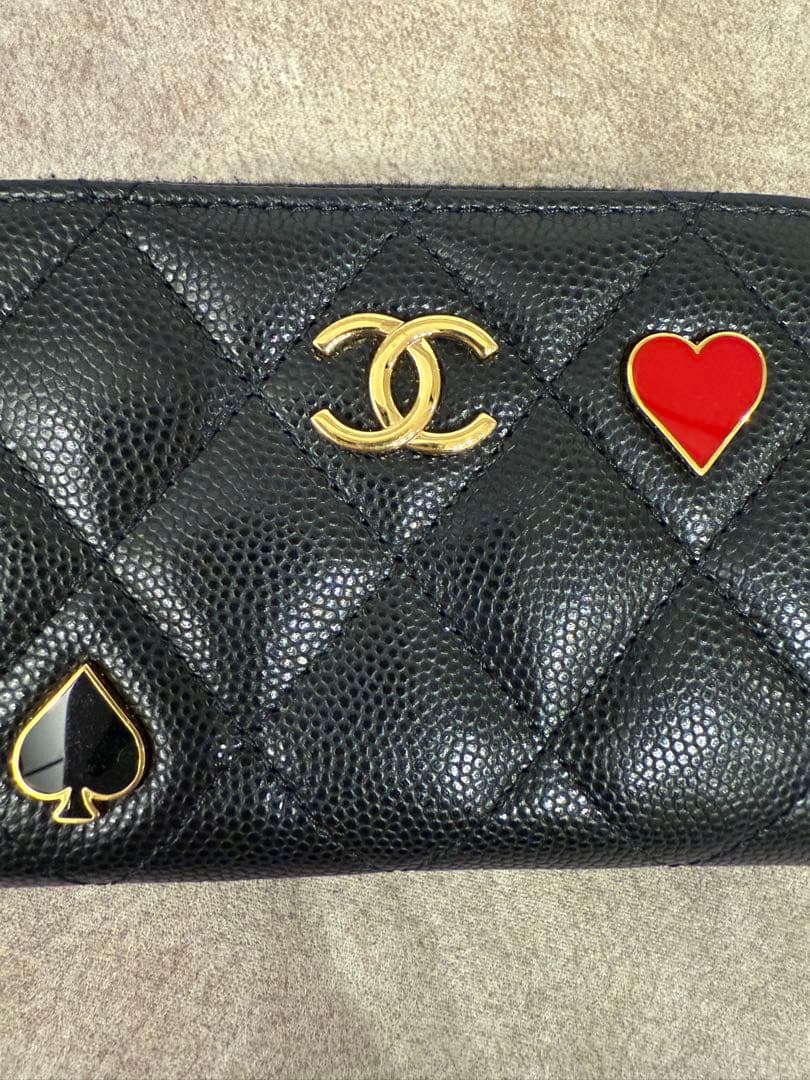 美品　CHANEL ケース　キャビアスキン　ブラック