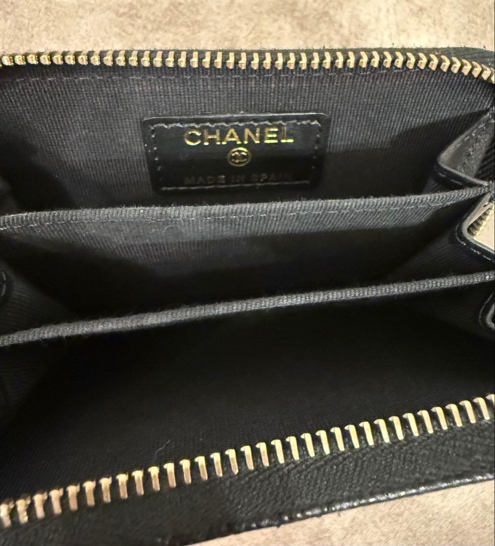 美品　CHANEL ケース　キャビアスキン　ブラック
