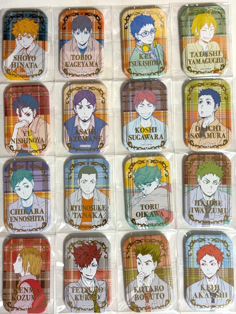 ハイキュー！！スクエア缶バッジセット BOX オフショット×カラー 第一弾