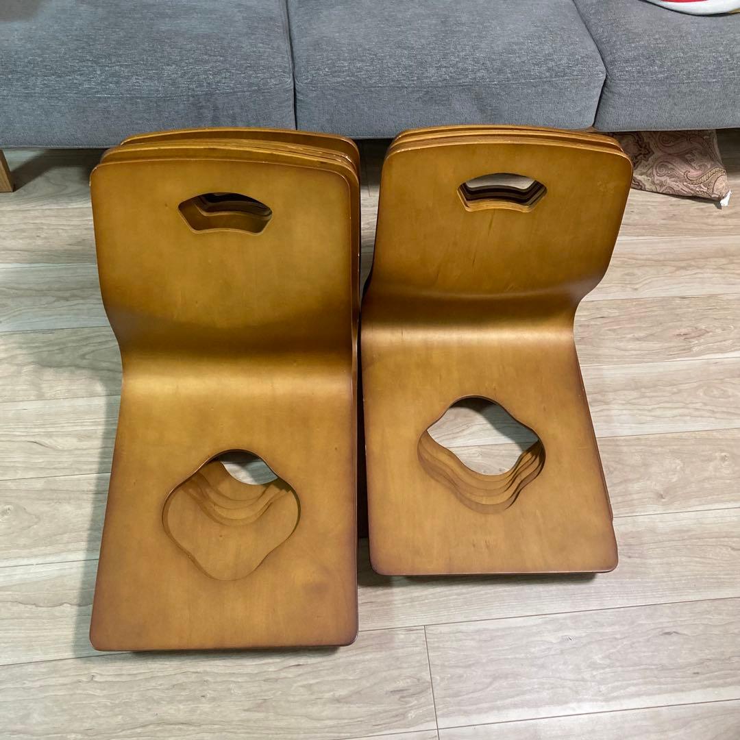 まとめ売り　木製座椅子　12脚セット　曲げ座椅子　和座椅子　旅館　座敷　②