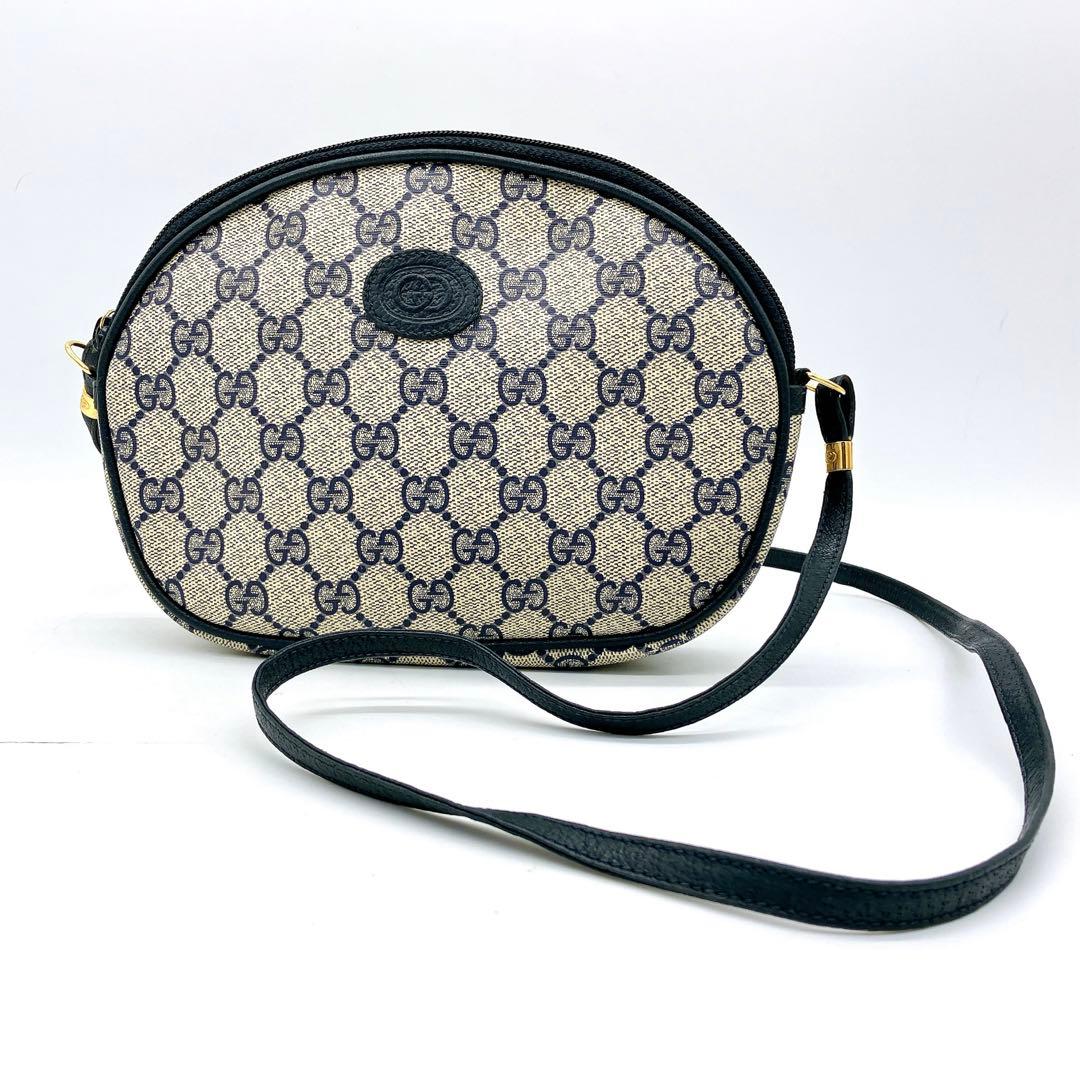 【GUCCI】ショルダーバッグ　GGスプリーム　ネイビー　ポシェット.