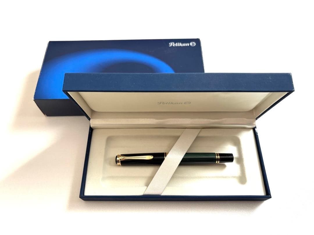 【美品】 ペリカン スーべレーン M400 EFニブ グリーン ストライプ 緑