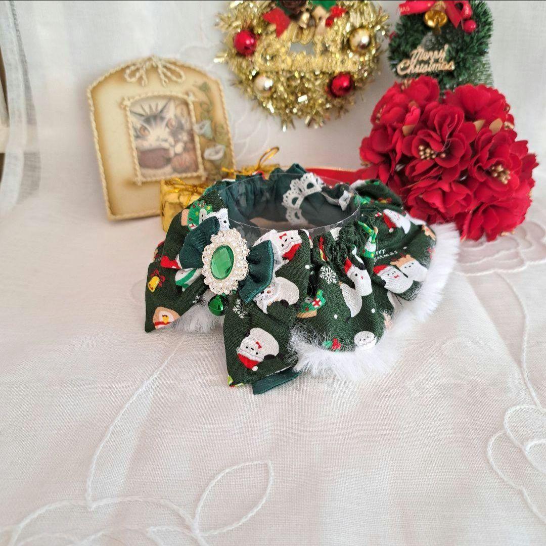 はる、クリスマスシリーズ(赤無地)わんちゃん猫ちゃん用首輪