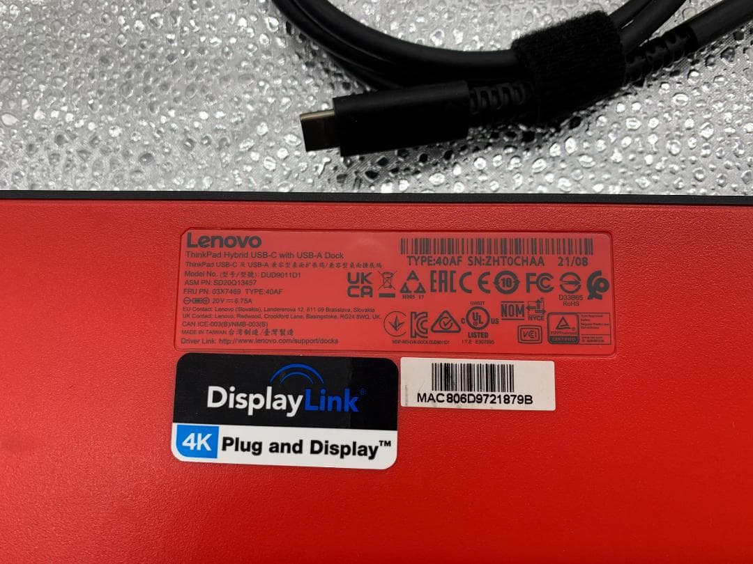 ThinkPad USB Type-C ドック 40AF 4K 135W