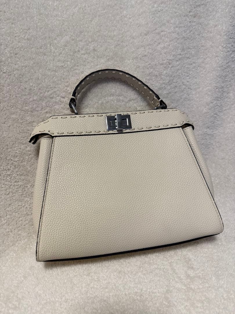 本革アイボリー レザー ハンドバッグ