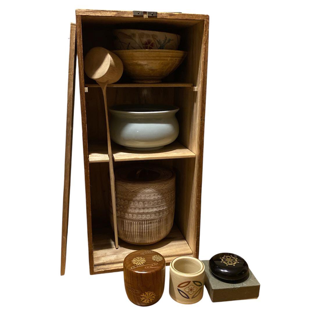 京焼き 茶道具セット 木製収納箱付き