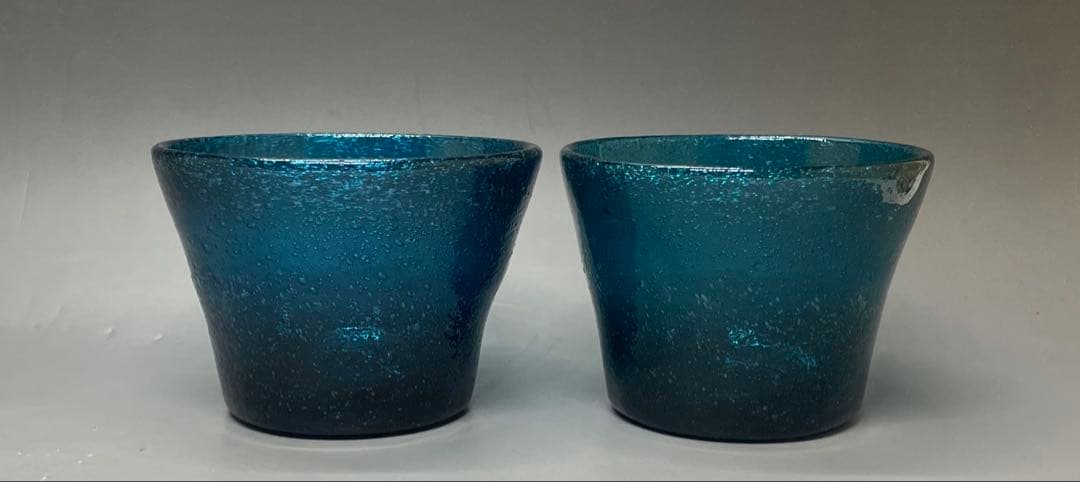 倉敷ガラス　小谷真三　吹きガラス　小鉢　2客　本物保証品