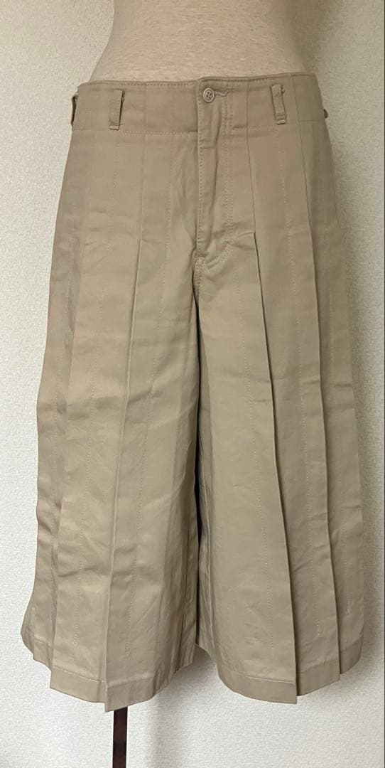 コムデギャルソンコムデギャルソン　プリーツ加工ガウチョパンツ 綿100%