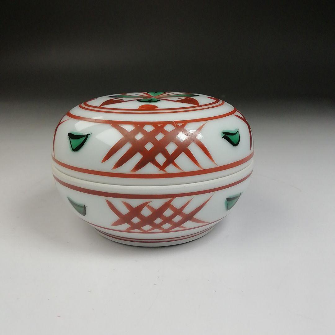 Ｗ１１　香合　『赤絵　香合』『松斎 造』　共箱　茶道具