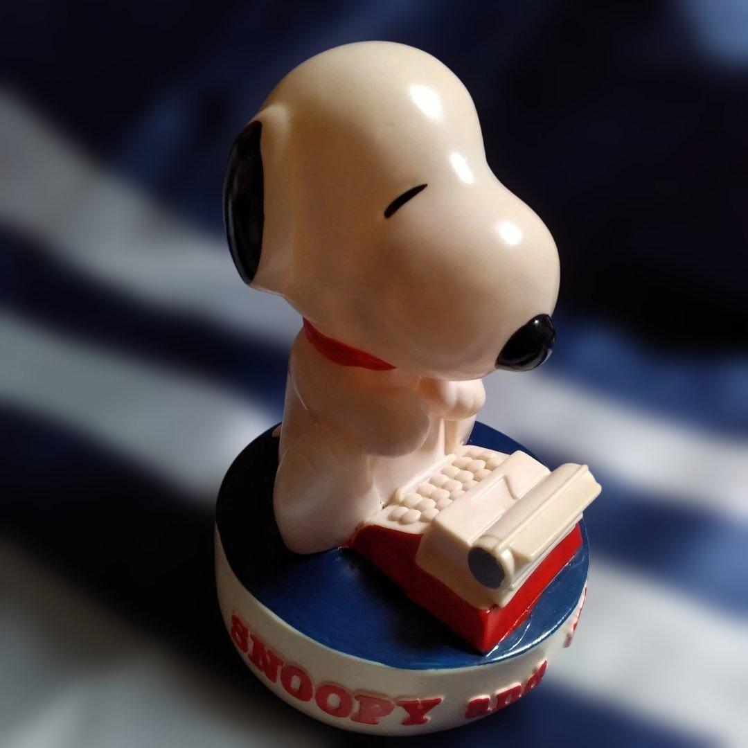 週末限定　スヌーピー＆ウッドストック　タイプライター 　ソフビ貯金箱　レア　美品