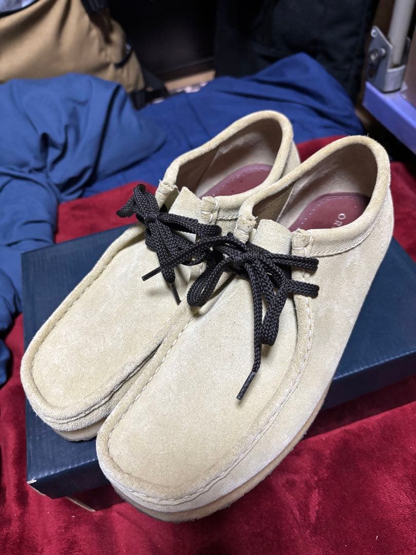 CLARKS クラークス ワラビー ベージュスエードuk8us9美品