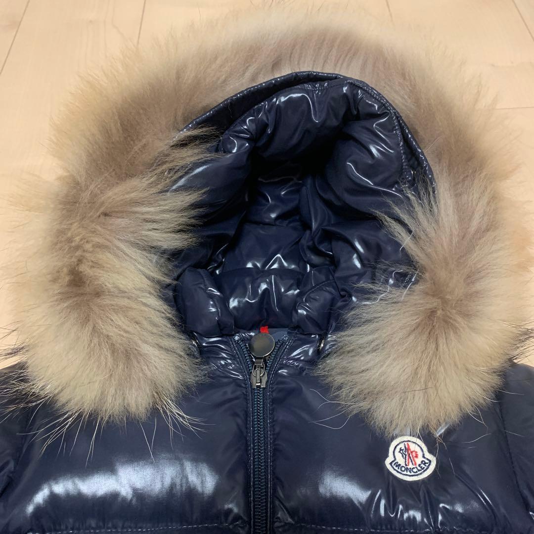 MONCLER ネイビー ファー付きダウン　90