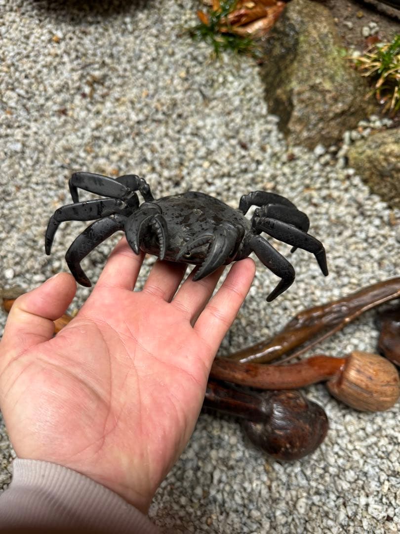 ‼️専用になりました‼️4/14①‼️日本の古銅製で蟹の水滴　書道の硯への水差し