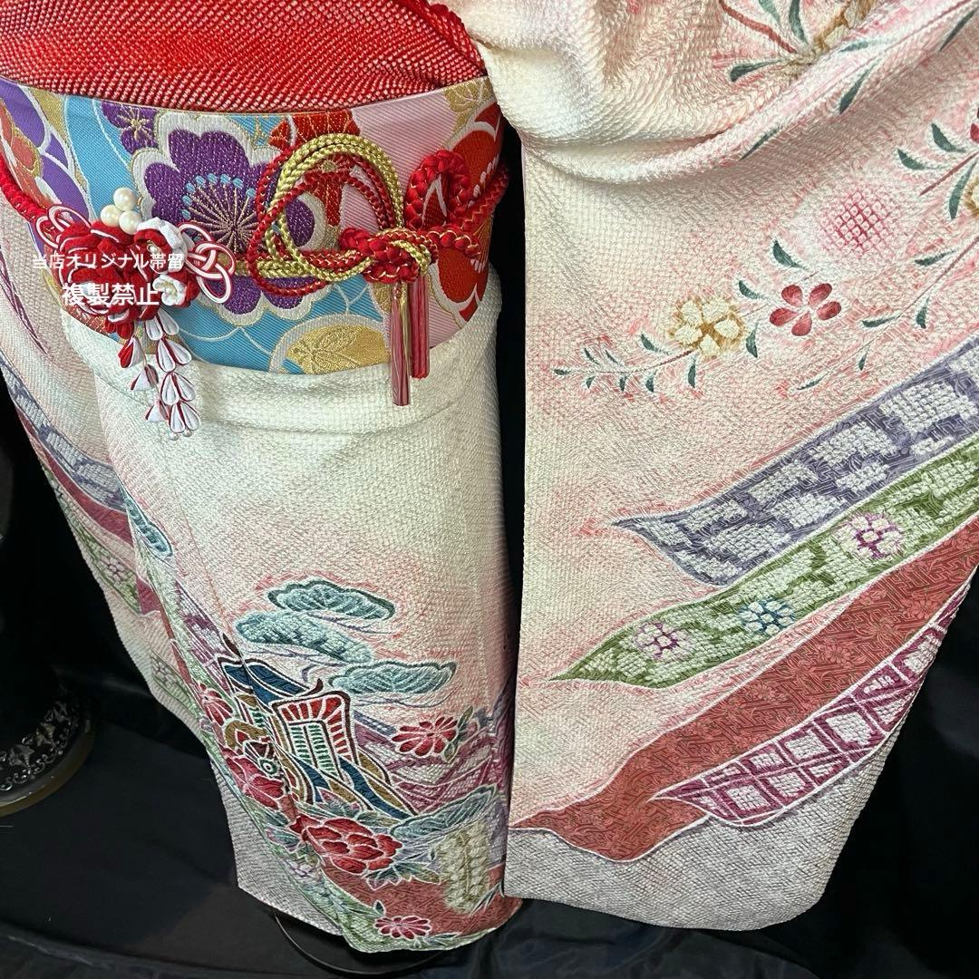 ■逸品■総絞り■古典御所車模様■正絹振袖フルセット■成人式結婚式■振袖一式
