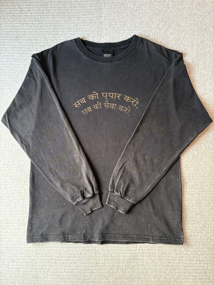 藤井風　LOVE ALL SERVE ALL ロンT ダメージ加工　ブラック