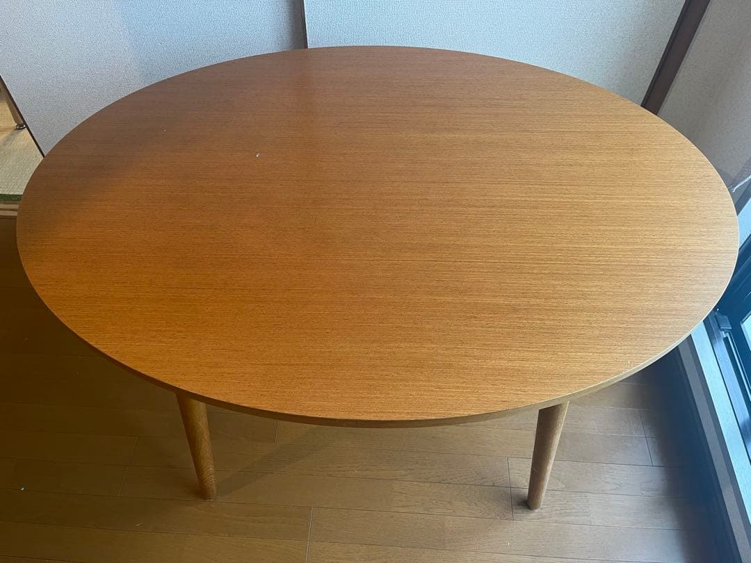 木目調 楕円形ダイニングテーブル