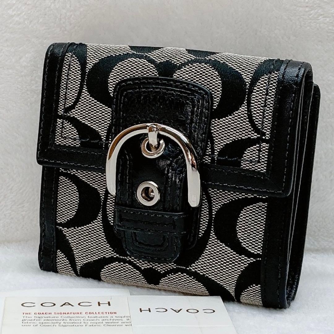 小物 Coach Soho Signature Flap Wallet Rare