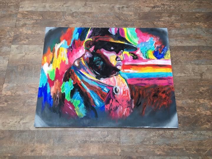 レア特大一点物notorious bigペイントアート