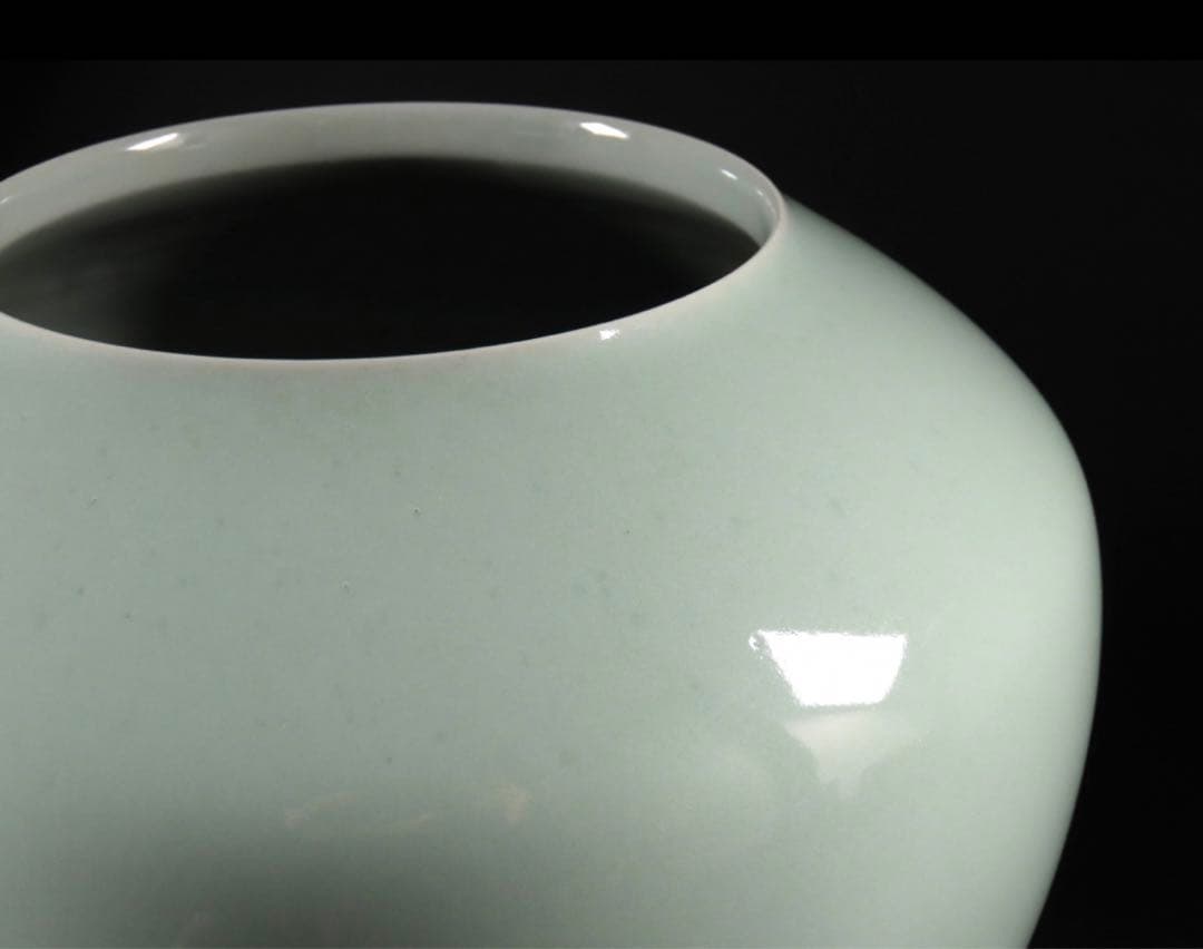 諏訪 蘇山 造 青磁　本人作 諏訪修 三代 諏訪蘇山 壺 花瓶　華道　　茶道具