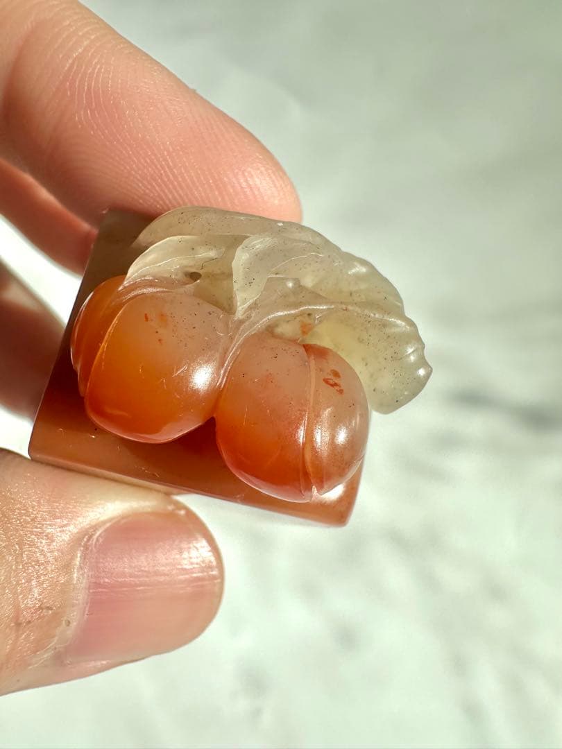 【桃】 もも　美品　高級印材　篆刻　印石　ラオス　印石　水凍