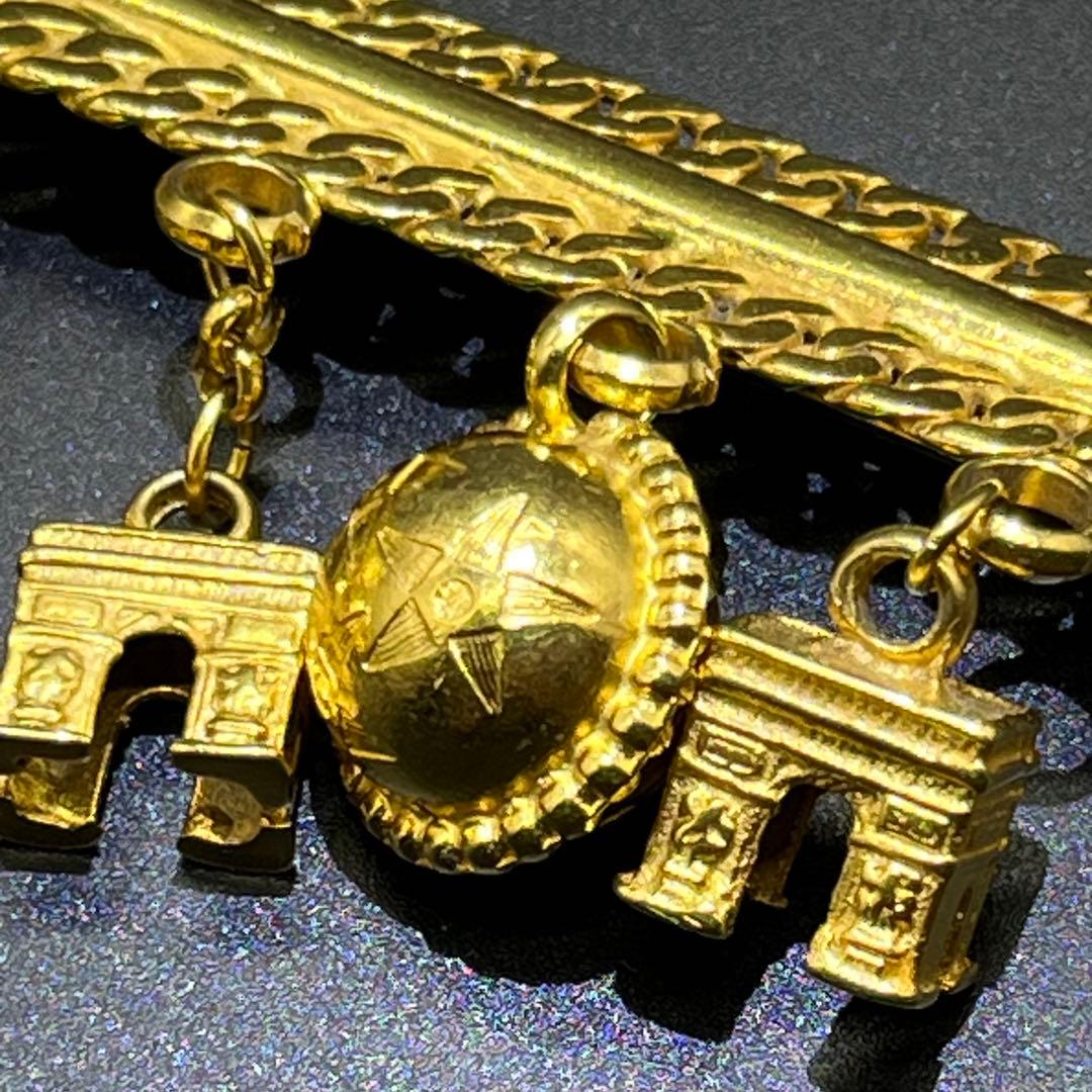 【美品】セリーヌ　ブローチ　スターボール　凱旋門　ゴールド