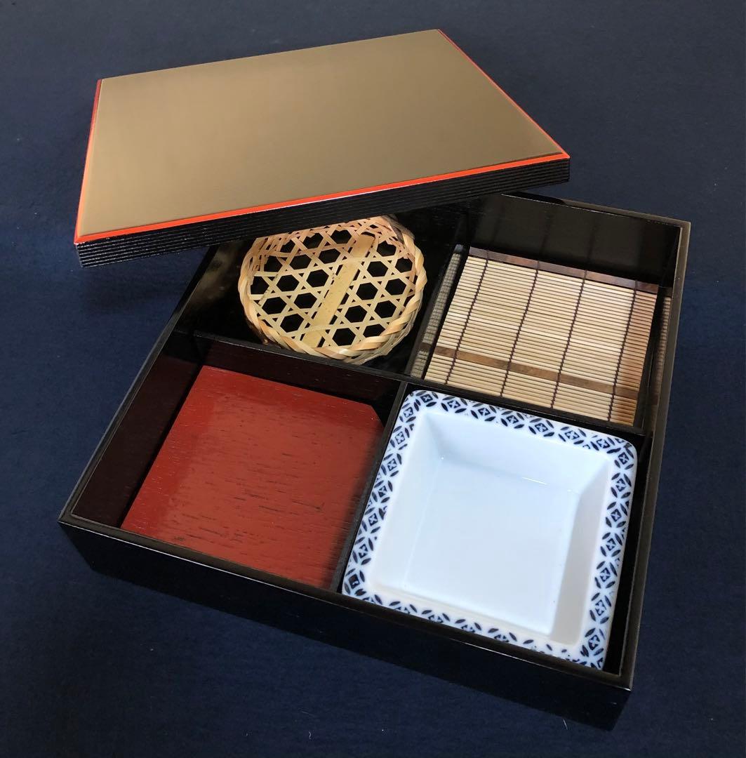 《R》未使用品 松花堂弁当 5客揃い 木箱　260108き1
