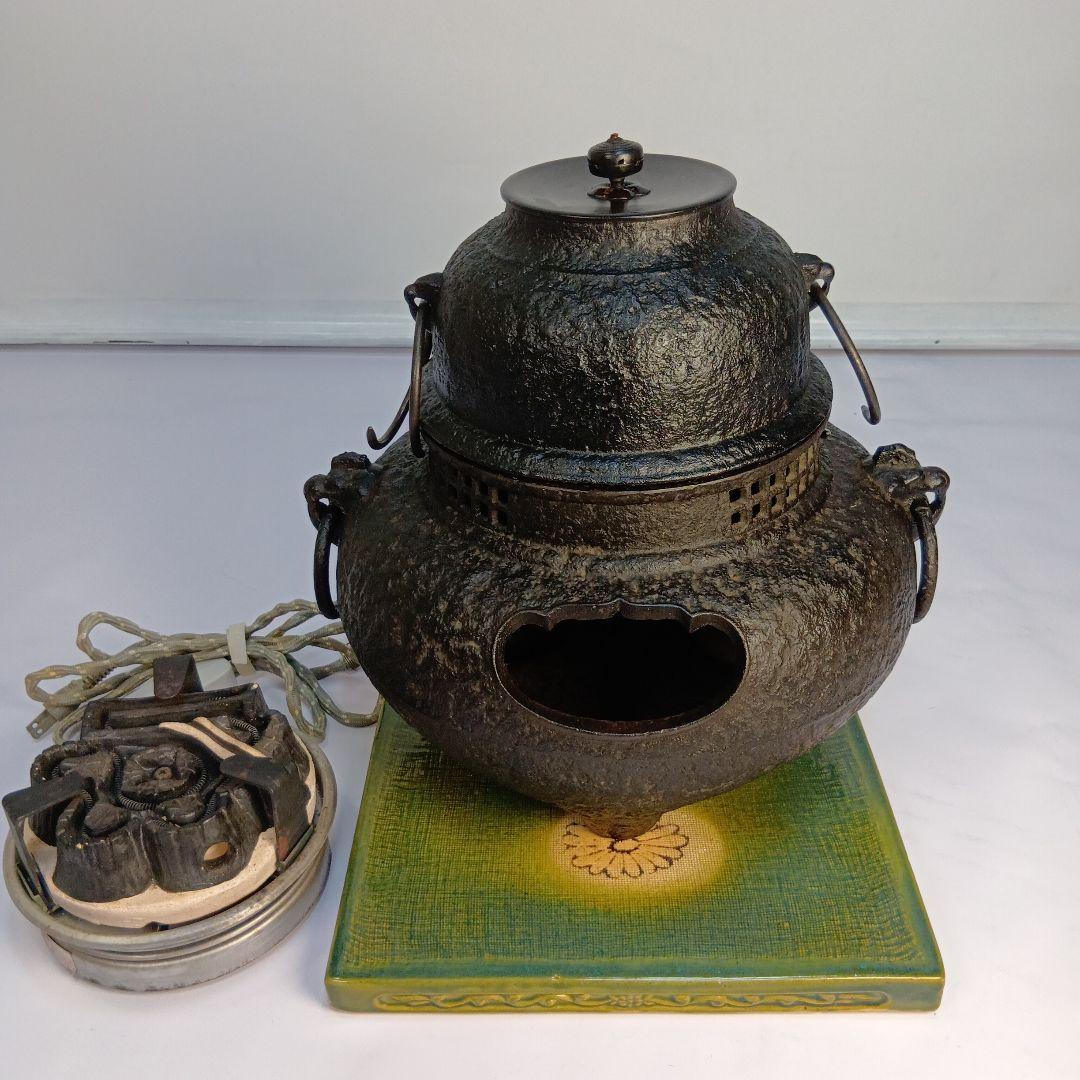 【送料無料】茶釜 　茶道具　 風呂釜　 茶器 　茶道　 銅蓋 　古道具