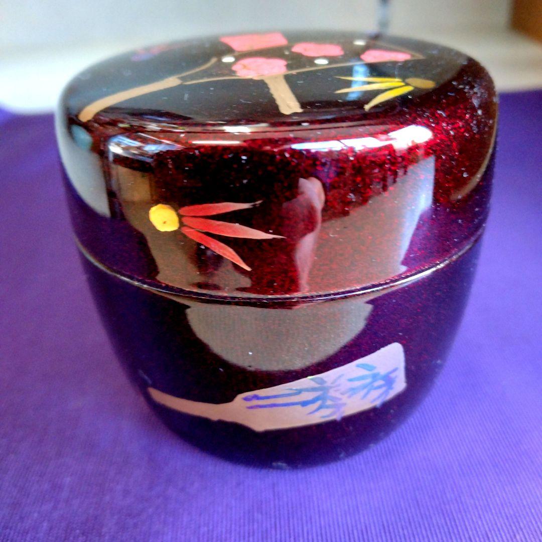 茶道具　期間限定特価　羽子板蒔絵中棗　内梨子地　新品未使用品