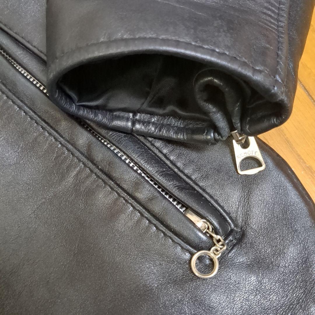Schott 641シングルライダース ブラック レザー 40