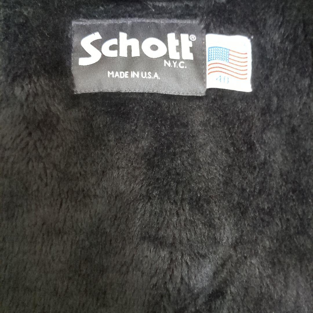 Schott 641シングルライダース ブラック レザー 40