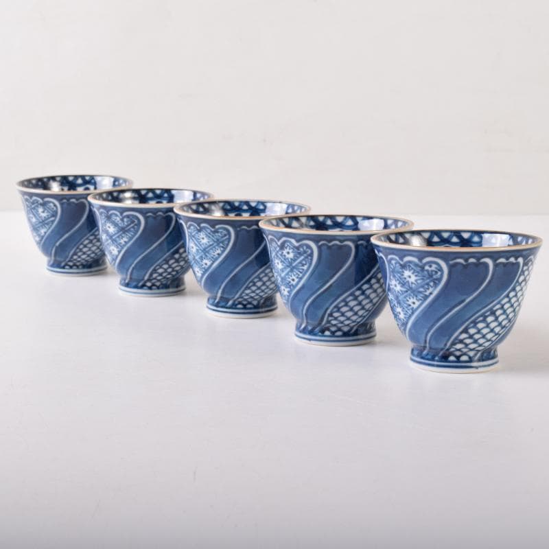 京焼　平安　加藤利昌作　祥瑞一閑人　茶器揃 　共箱　M　R8218