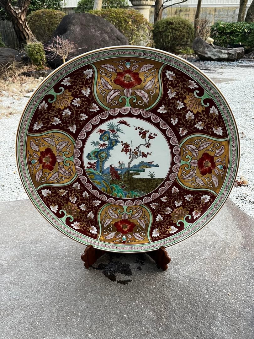 有田焼　特大皿　晢山作品　46.5cm アンティーク