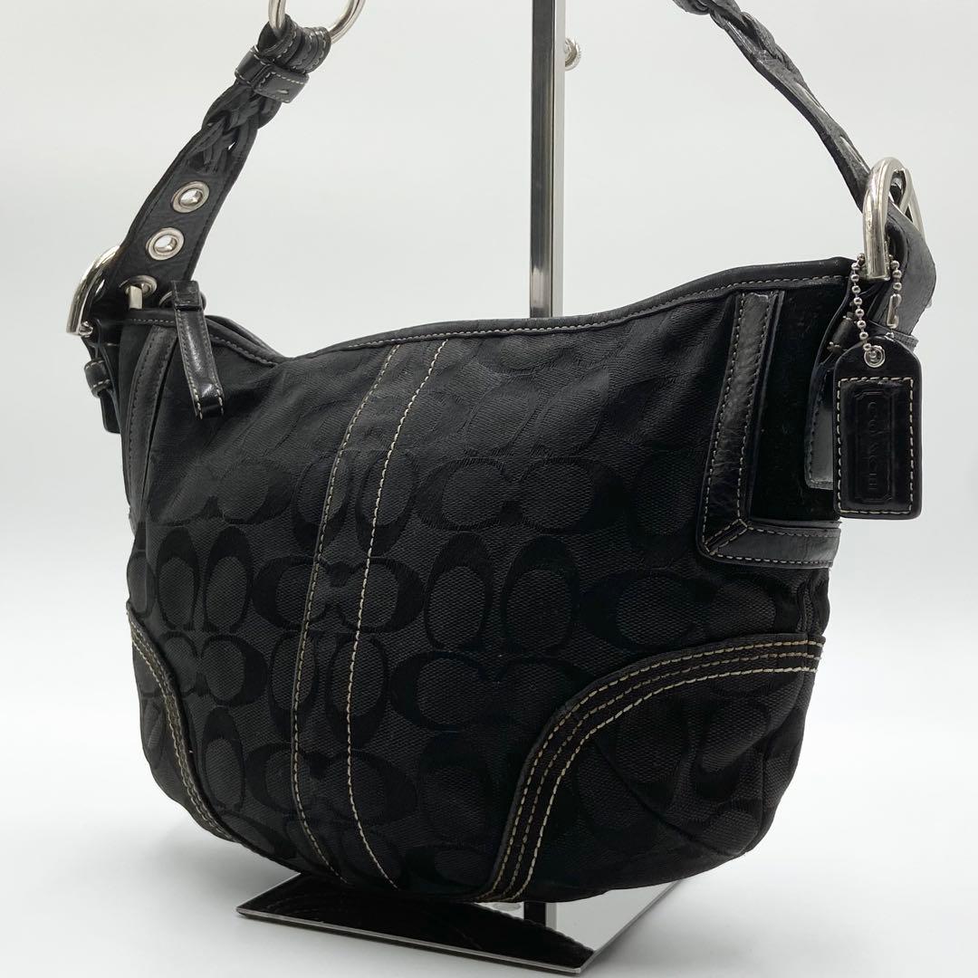 コーチ ショルダーバッグ ワンショルダー ブラック キャンバス 6267