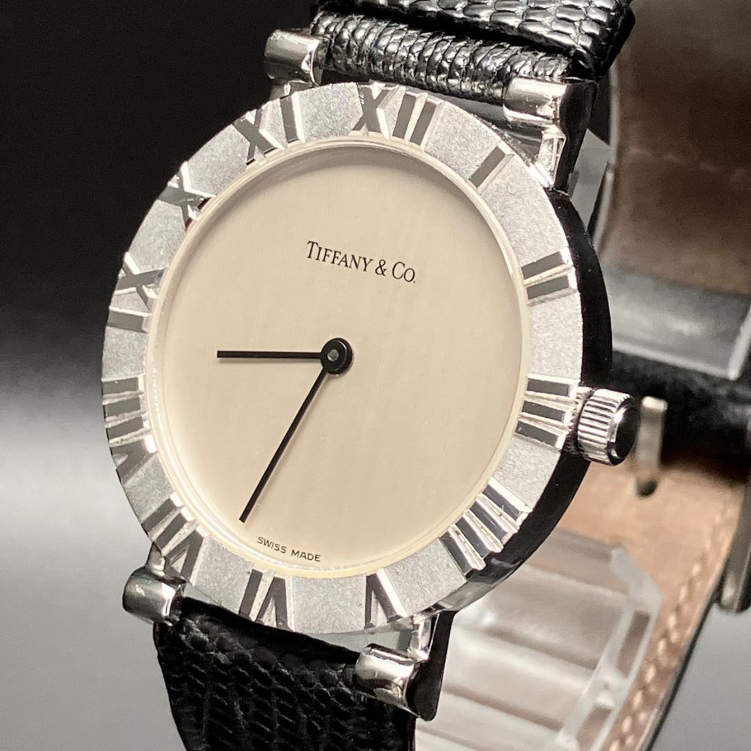【新品電池/稼働】ティファニー アトラス 腕時計 シルバー925 リザードベルト