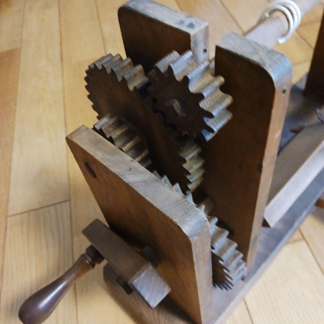 織の道具　用具　座繰り機　糸巻き機　木製　骨董品　古民具 アンティーク