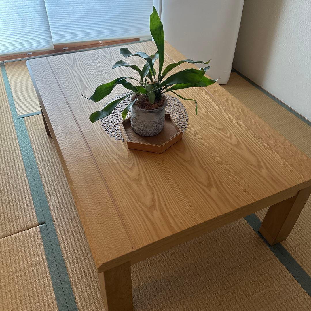 ナチュラルウッド 電気　こたつ 大きめテーブル　こたつテーブル