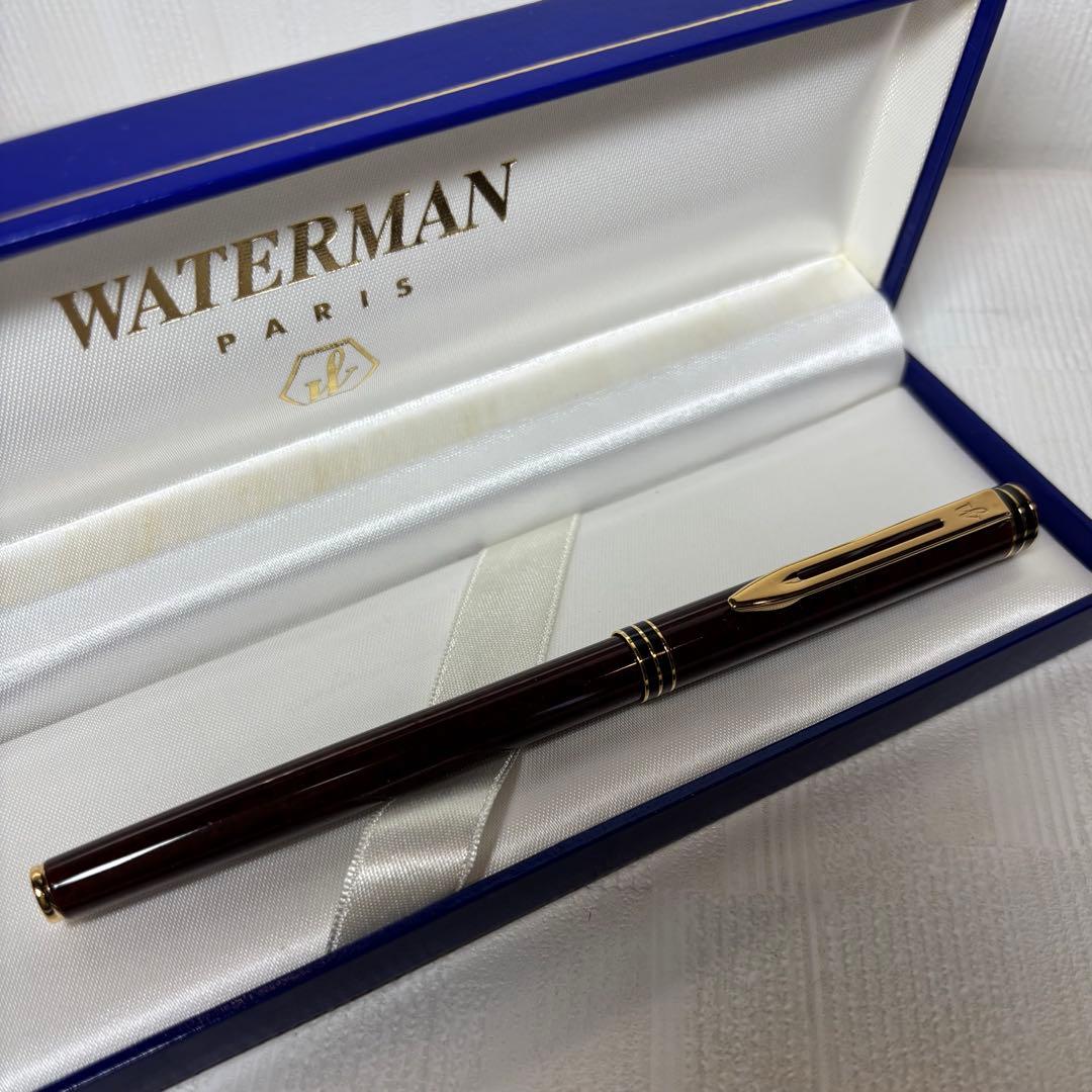 ウォーターマン waterman 万年筆 ブラウン　18K金ペン先