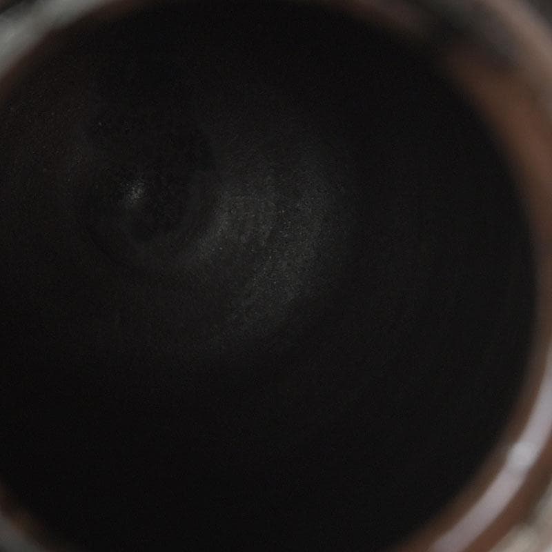 茶道具　松本鉄山作　大名物　鎗の鞘写　茶入　仕覆付　共箱　V　9598