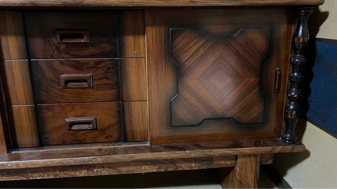 【asaaji】木製ガラス扉キャビネット(他の方は購入不可です)