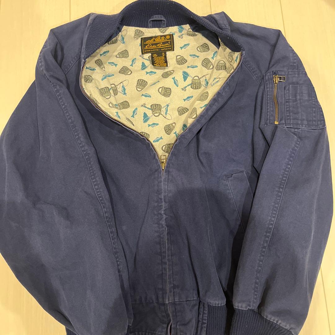 Eddie Bauer ボンバージャケット M ネイビー