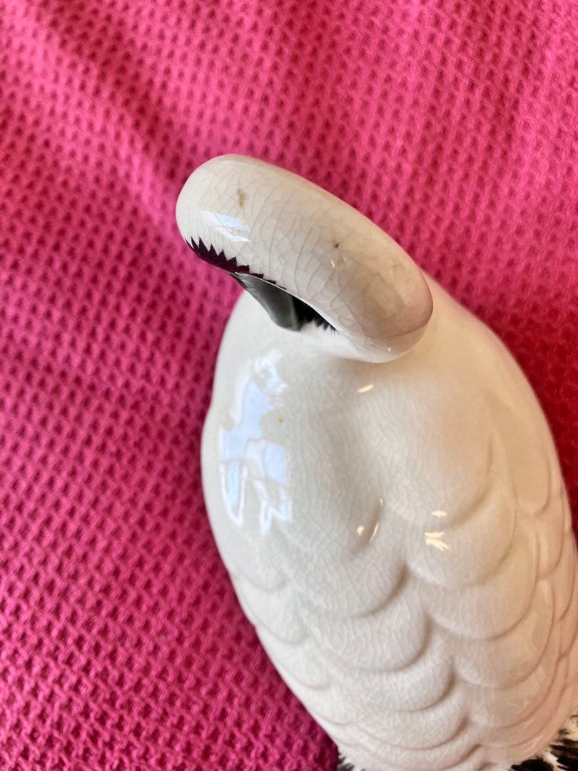 名工 伊東陶山 伝統工芸 京焼 清水焼 鶴 置物 骨董品 古美術品