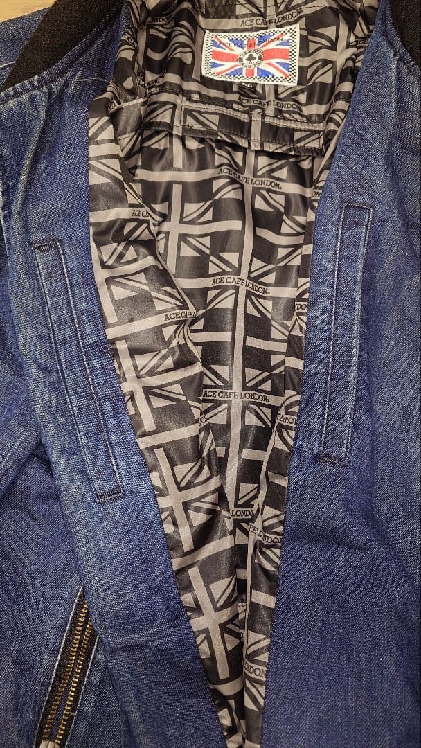 エースカフェロンドン ライダースジャケット ネイビー LLサイズ