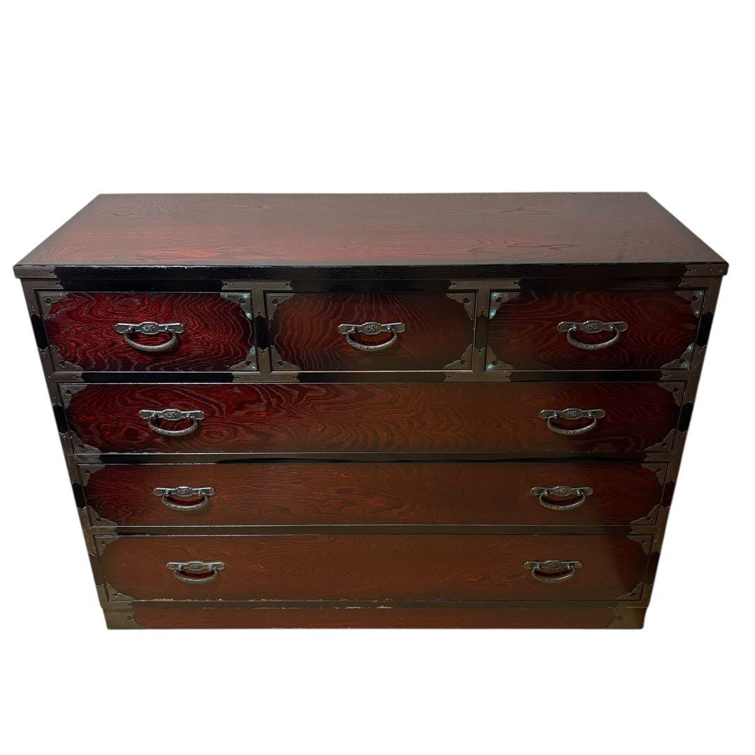 昭和レトロ　和箪笥 時代箪笥 和箪笥　金具付き 木製　民芸家具 アンティーク調