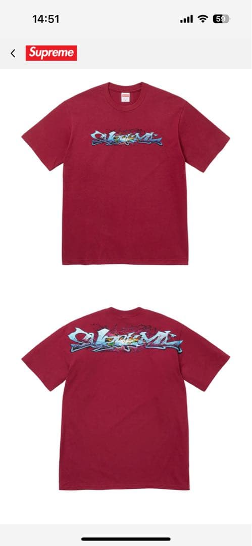 Supreme グラフィティ Tシャツ バーガンディ　xxl