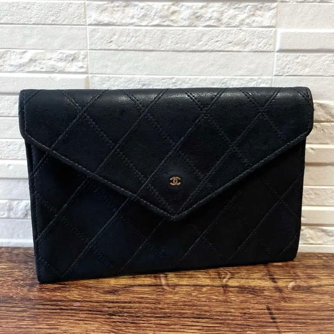 シャネル マトラッセ レザー 財布 ケース カードケース ビコローレ