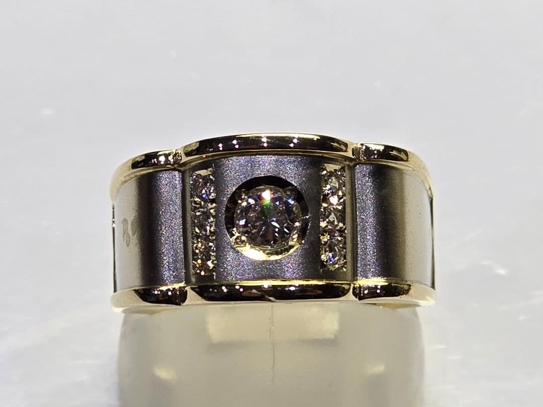 森稀少品 ダイヤ0.20/0.12 K18 7.8g 16号 リング