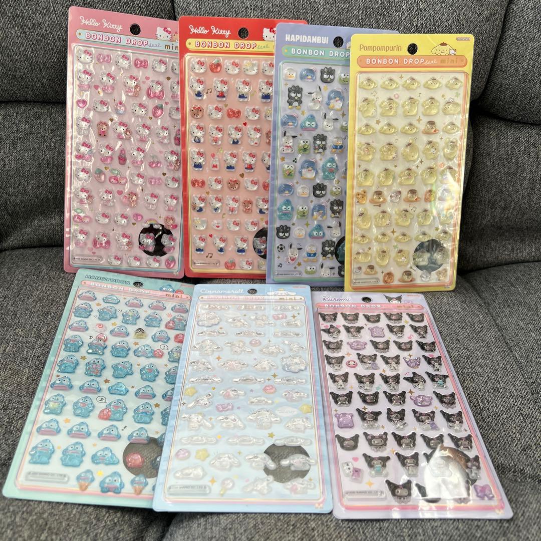 【正規品】 ボンボンドロップシール ミニ　サンリオ　コンプリート7点　即発送可能