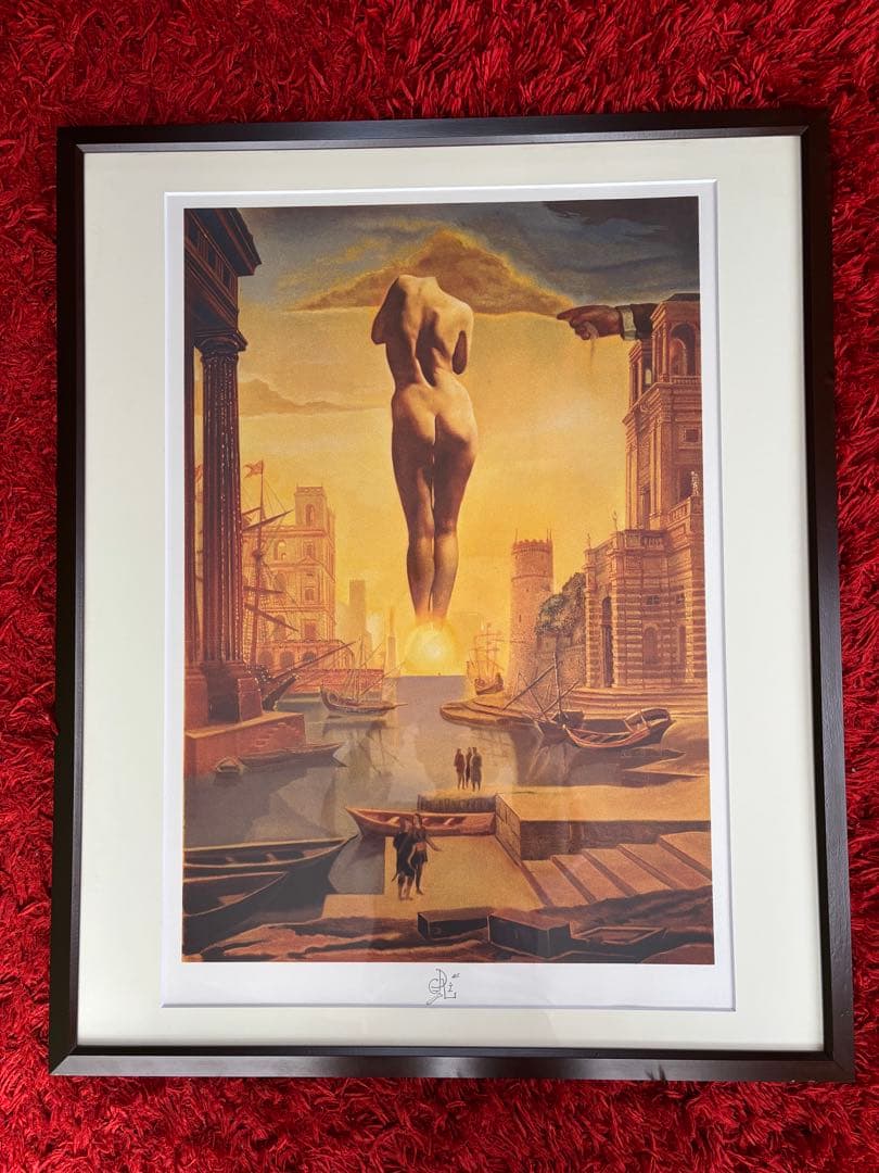 サルバドールダリ　裸のガラと雲の羊毛をはぎ取るダリの手